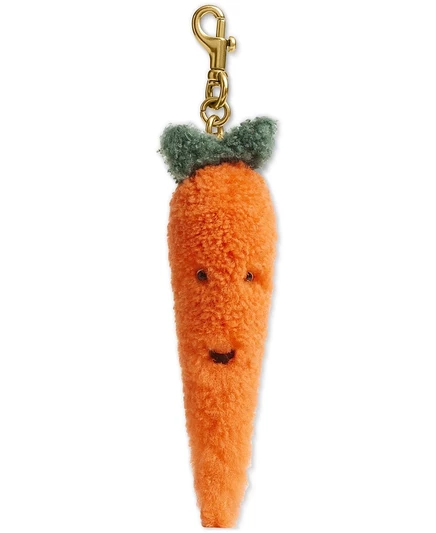 Женский брелок Coach Carrot Plushie из овчины, оранжевый