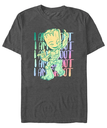 Мужская футболка с коротким рукавом из коллекции Marvel Film I am Groot Stack charcoal heather