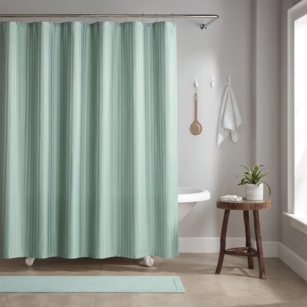 Штора для душа Arkwright Home Damask 183×183 см, зеленая