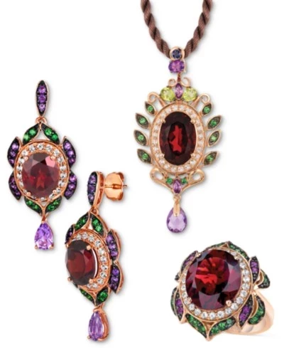 Украшения Le Vian Crazy, гранат и камни, розовое золото
