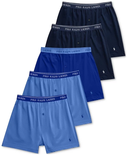 Мужские боксеры Polo Ralph Lauren, 5 шт., синие