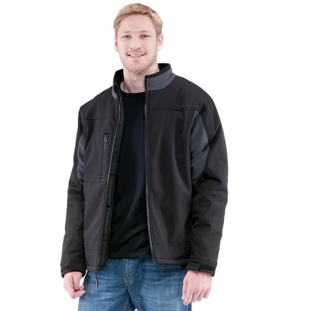 Утепленная куртка RefrigiWear Big & Tall Softshell - Водостойкая ветрозащитная оболочка black