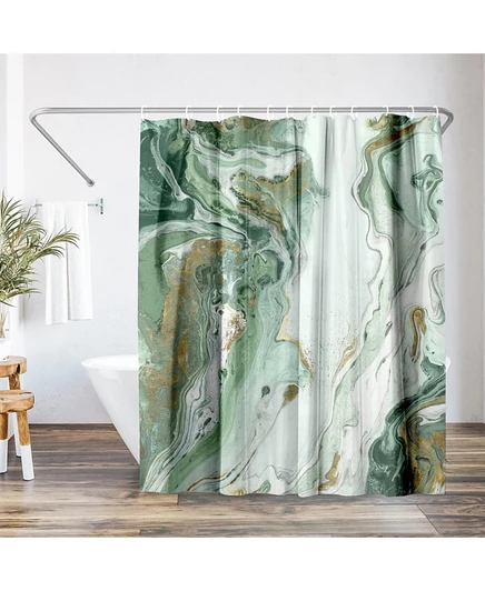 Абстрактная занавеска для душа Americanflat Marble Petroleum от PI Creative Art green
