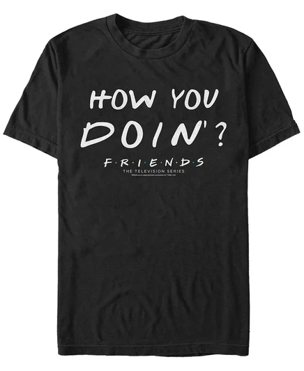 Мужская черная футболка с коротким рукавом Fifth Sun Friends от Joey Tribbiani How You Doin Quote black