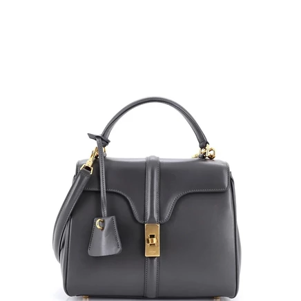 Женская сумка Pre-Owned Celine Small 16 из кожи, серая