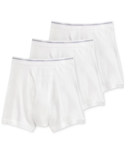 Мужские классические боксерские трусы из хлопка Jockey Mens Classic, 3 упаковки white