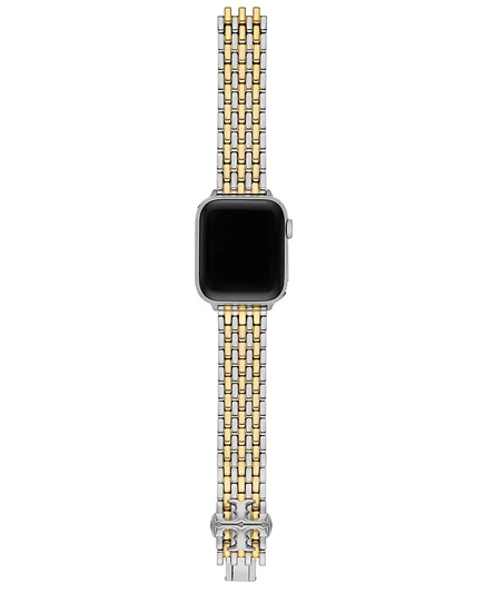 Браслет для Apple Watch Tory Burch двуцветный из нержавеющей стали, 38–45 мм, серебристый