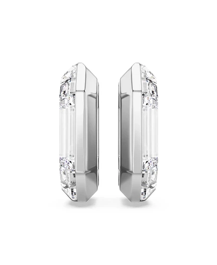 Серьги-кольца Swarovski Lucent Octagon малые, серебристые
