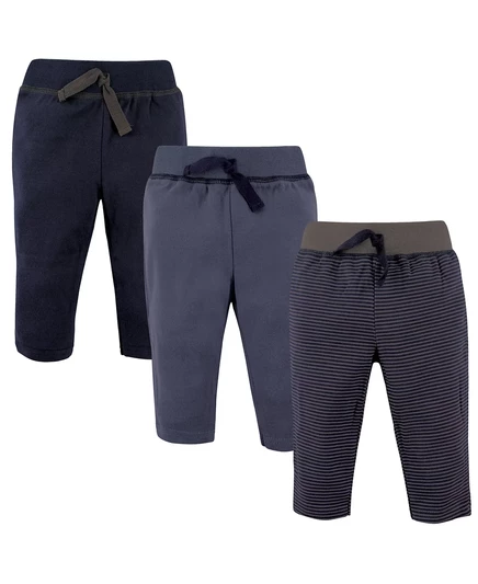 Для мальчиков брюки Hudson Baby Hudson Cotton 3 шт, 0-3 мес, черно-серые