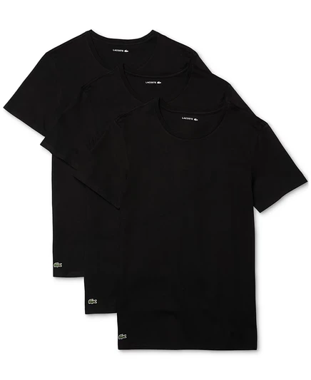 Мужские майки Lacoste 3 шт. узкого кроя, черные