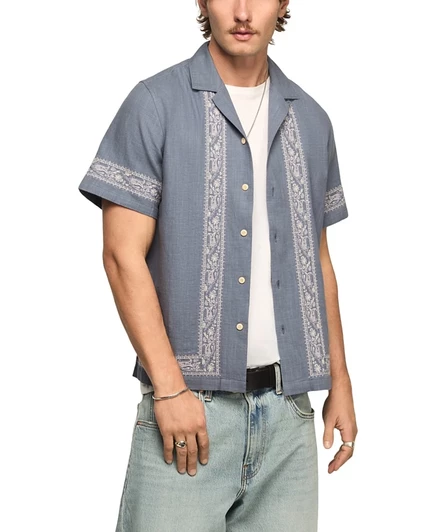 Мужская рубашка Lucky Brand с кружевом, синяя