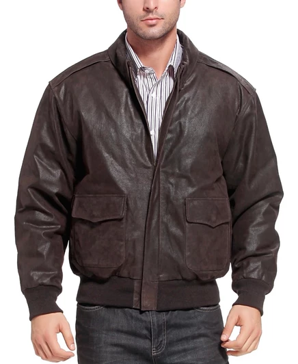 Десантная кожаная куртка Landing Leathers Мужская куртка-бомбер из потертой кожи A-2 brown