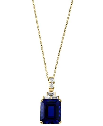 Кулон EFFY Collection 14k с лаб. сапфиром 10 кт, золотой