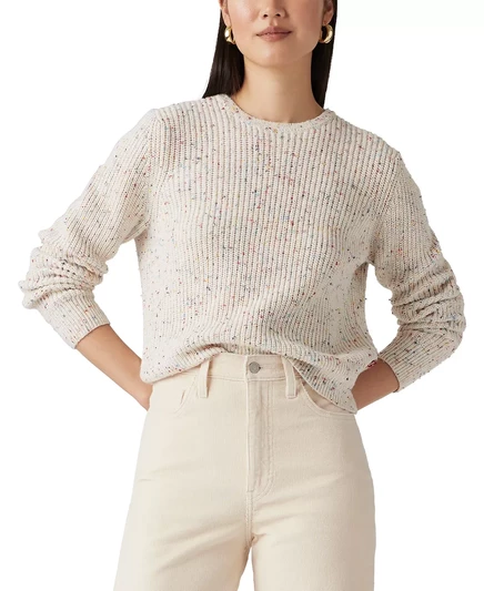 Женский пуловер Macy's ® с длинным рукавом бежевого цвета sunny crea