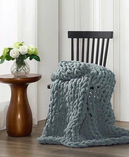 Плед American Heritage Textiles Chenille, бирюзовый