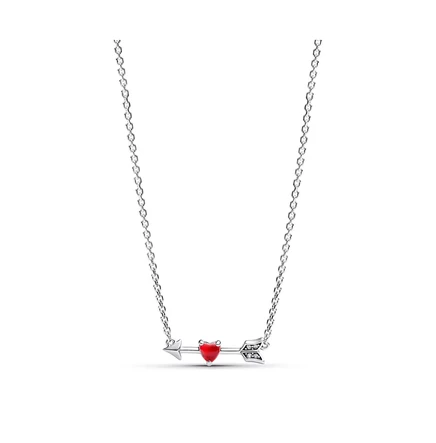  Колье со стрелой из чистого серебра и сердечком из муранского стекла sterling silver