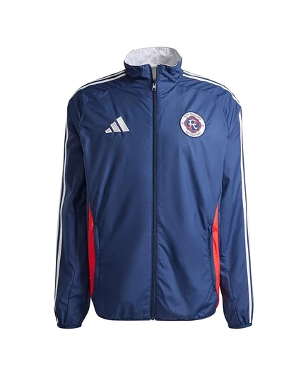 Мужская куртка Adidas New England Revolution 2025 Anthem двусторонняя, сине-белая