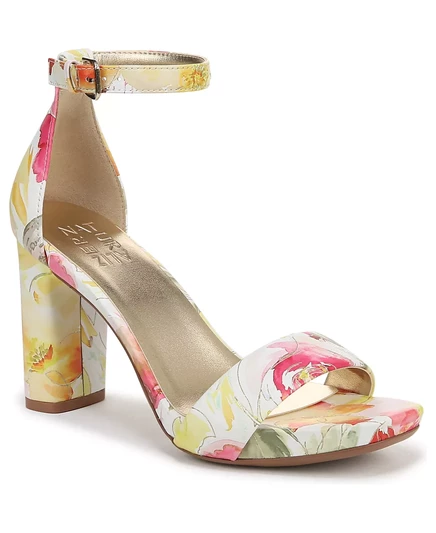 Радость Квадратный Носок Лодыжки Ремень Платье Сандалии  sunlight yellow floral leather