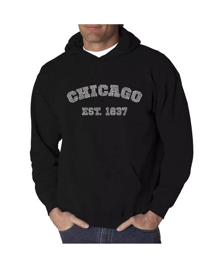 Мужская худи LA Pop Art Word Art Chicago 1837, черная
