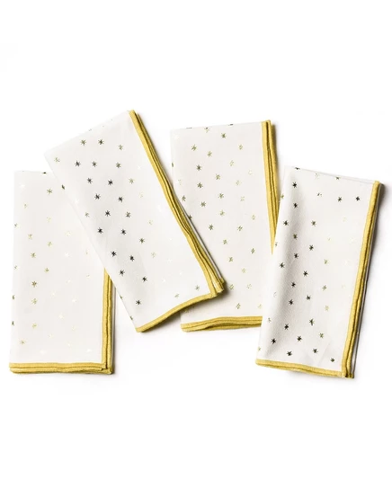 Салфетки Coton Colors Gold Star 4 шт., бело-золотые
