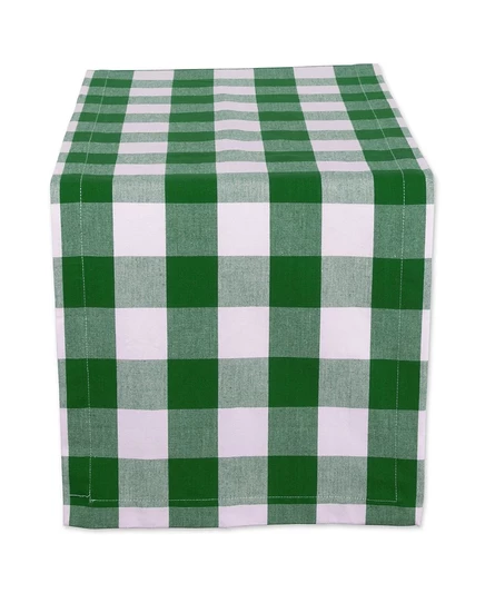 Дорожка для стола Design Imports Shamrock Buffalo Check, 35×183 см, зеленая