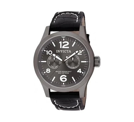 Мужские кварцевые многофункциональные часы Invicta 10492 I-Force с угольным циферблатом black