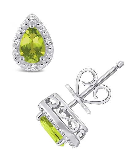 Женские серьги-пусеты Macy's с бриллиантами, перидот