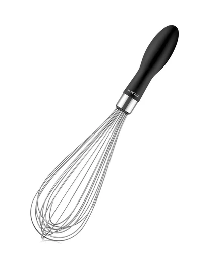 Венчик Zulay Kitchen 30 см стальной с силиконовой ручкой, черный