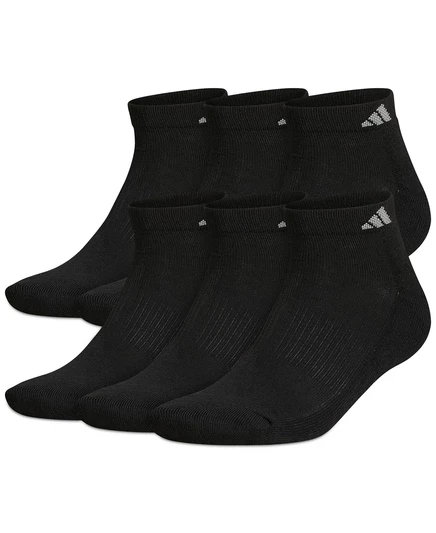 Мужские низкие носки Adidas 6 пар с амортизацией, черные