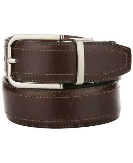 Мужской классический пояс для платья из натуральной кожи Perry Ellis Portfolio коричневый