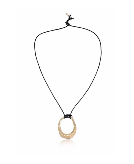 Колье Ettika с молоточковой петлей, позолота 18K, черное
