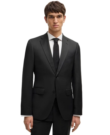 Мужской пиджак Hugo Boss из шерсти, черный