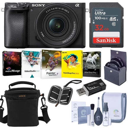 Беззеркальный фотоаппарат Sony Alpha a6400 с объективом 16–50 мм, черный