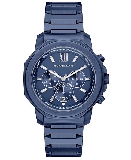 Мужские часы Michael Kors Prescott Chronograph Blue из нержавеющей стали, 44 мм, синие