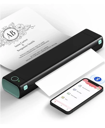 Термопринтер для печати писем Phomemo M08F, Портативный беспроводной принтер трафаретов для татуировок черного цвета