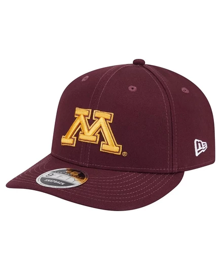 Мужская темно-бордовая кепка New Era Minnesota Golden Gophers с низкопрофильной застежкой-молнией длиной 9 футов 5 дюймов
