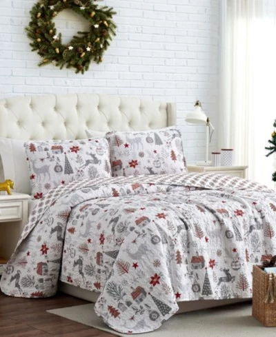 Комплект покрывала Southshore Holly Jolly Lane, 3 предмета
