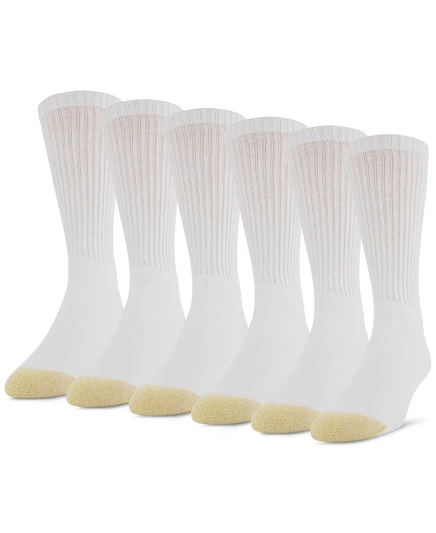 Мужские носки Gold Toe 6 пар удлиненные, белые