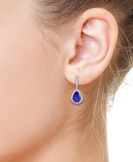 Комплект EFFY с танзанитом и бриллиантами, 14K белое золото