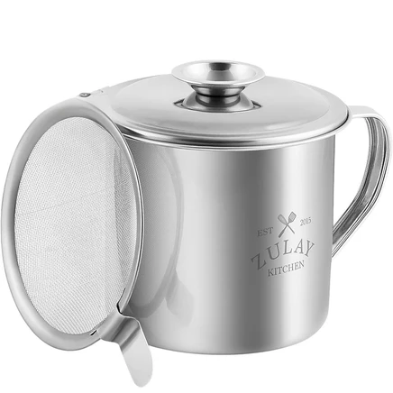 Контейнер для жира Zulay Kitchen из нержавеющей стали 1 л, серебристый