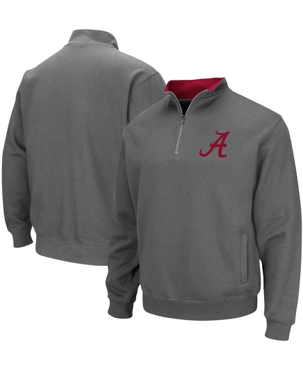 Мужская угольная куртка-пуловер с логотипом Alabama Crimson Tide Tortugas с застежкой на четверть молнии charcoal