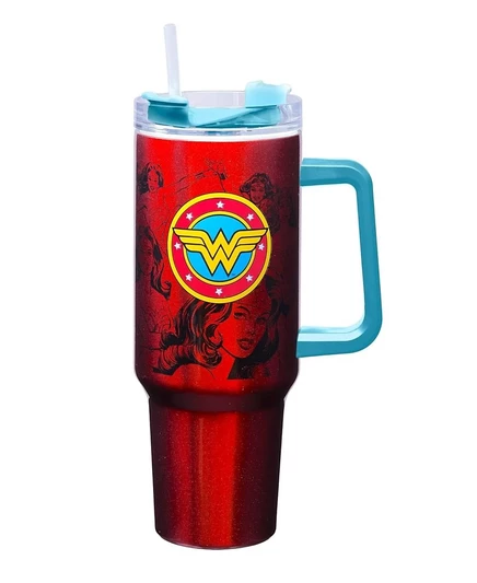 Термокружка дорожная Spoontiques Wonder Woman 1,18 л, красная