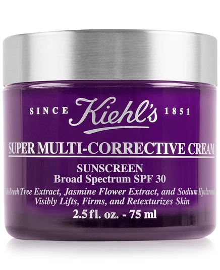 Солнцезащитный крем Kiehl's Since 1851 Super Multi-корректирующий крем SPF 30, 2,5 унции. белый