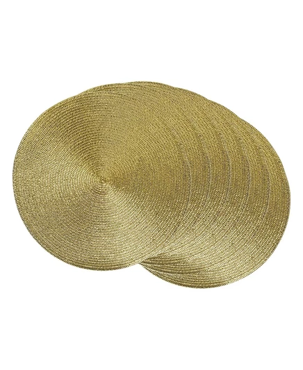 Круглые плетеные салфетки Design Imports, 6 шт., золотистые