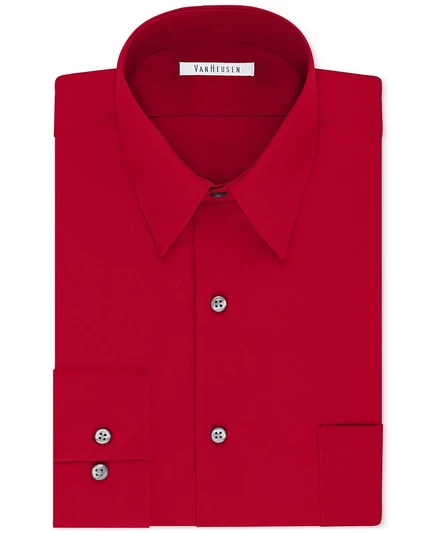 Мужская классическая рубашка van heusen poplin без складок, красная