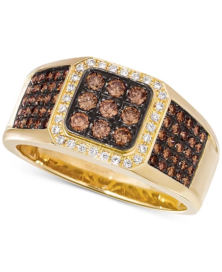 Мужское кольцо Le Vian, бриллианты, желтое золото