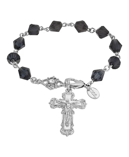 Браслет Symbols Of Faith с крестиком и синими бусинами, синий
