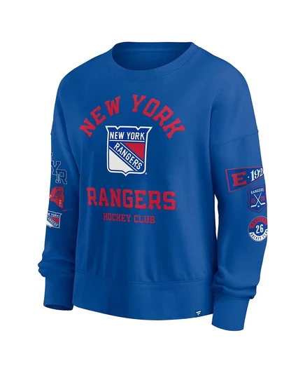 Женская синяя толстовка-пуловер New York Rangers Go Team от Fanatics синего цвета blue