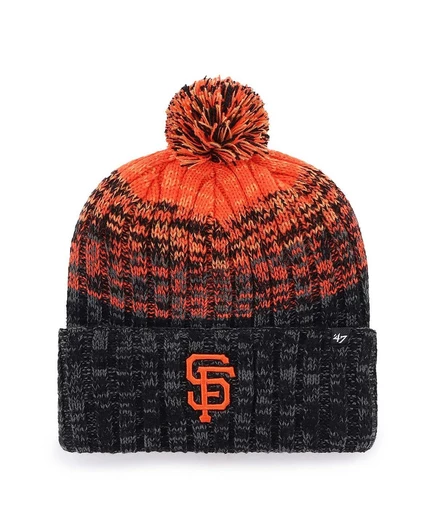 Мужская вязаная шапка 47 Brand San Francisco Giants с помпоном, черная
