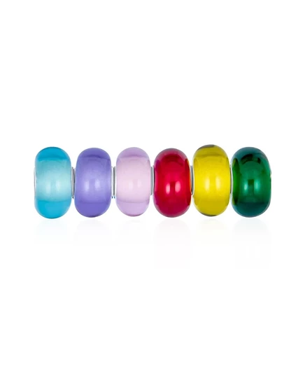 Шармы Bling Jewelry 6 шт Murano с серебряным ядром, мульти